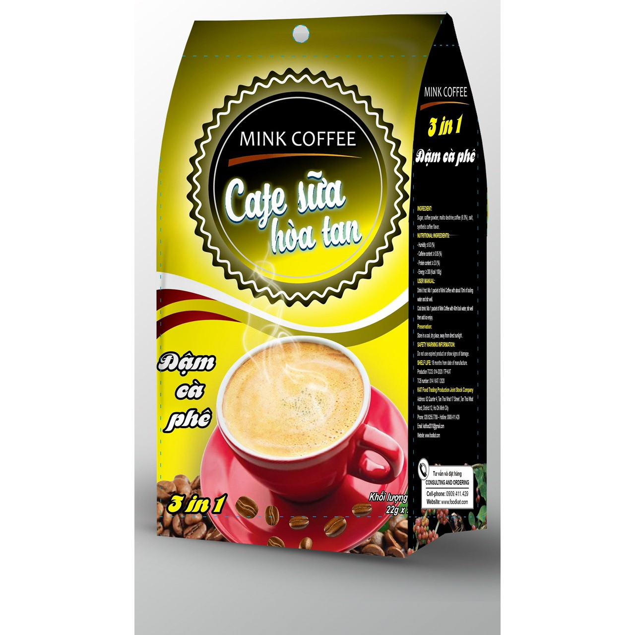 Cafe sữa hòa tan Mink Coffee - Đậm cà phê