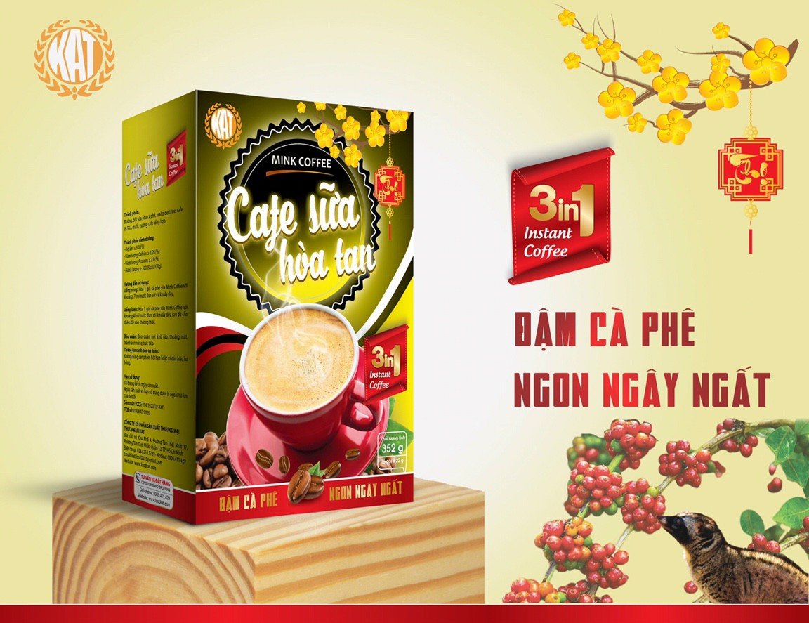 CAFE SỮA HÒA TAN MINK COFFEE - ĐẬM CÀ PHÊ 3IN1