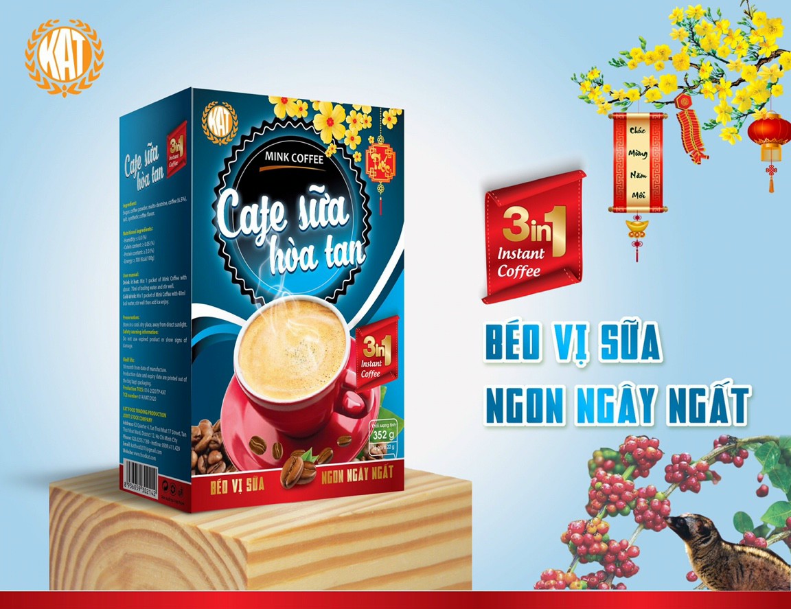 CÀ PHÊ SỮA HÒA TAN MINK COFFEE - BÉO VỊ SỮA 3IN1